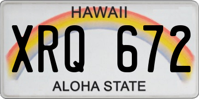 HI license plate XRQ672