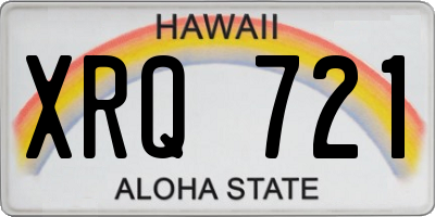 HI license plate XRQ721