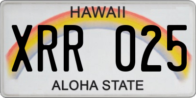 HI license plate XRR025