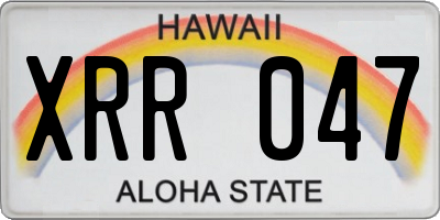 HI license plate XRR047
