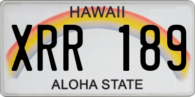 HI license plate XRR189