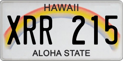 HI license plate XRR215