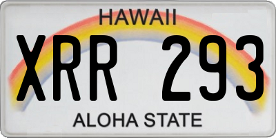 HI license plate XRR293