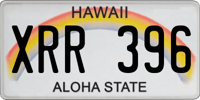 HI license plate XRR396