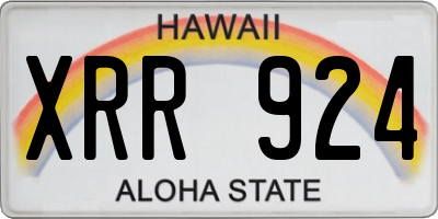 HI license plate XRR924