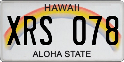 HI license plate XRS078
