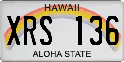 HI license plate XRS136