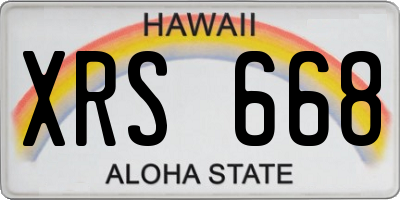 HI license plate XRS668