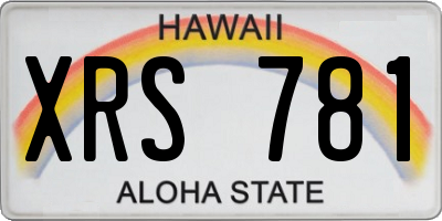 HI license plate XRS781