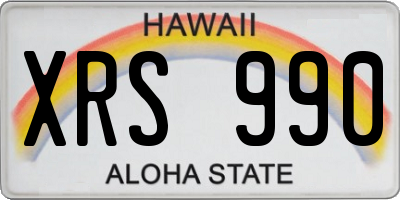 HI license plate XRS990