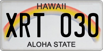 HI license plate XRT030