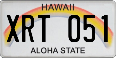 HI license plate XRT051
