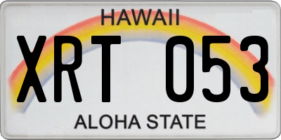 HI license plate XRT053