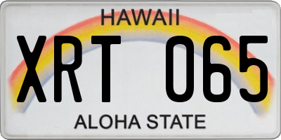 HI license plate XRT065