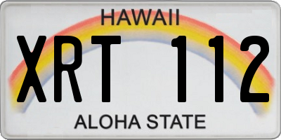 HI license plate XRT112