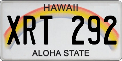 HI license plate XRT292