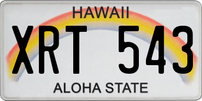 HI license plate XRT543