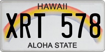 HI license plate XRT578