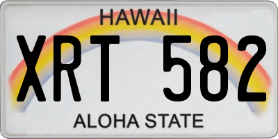 HI license plate XRT582