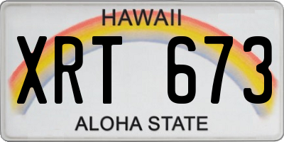 HI license plate XRT673