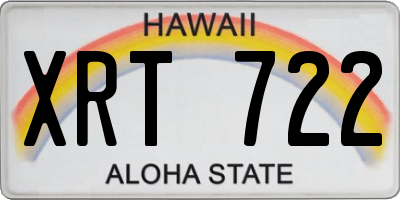 HI license plate XRT722