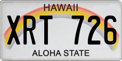 HI license plate XRT726