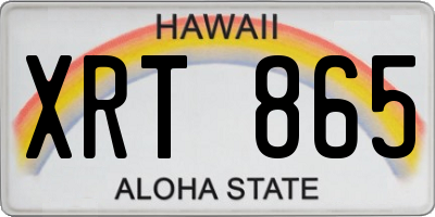 HI license plate XRT865