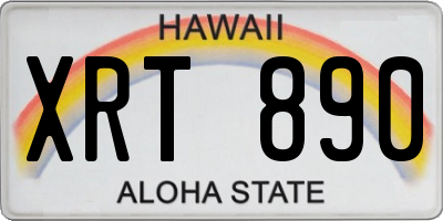 HI license plate XRT890