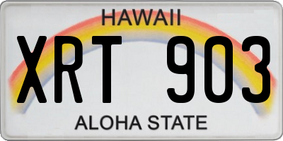 HI license plate XRT903