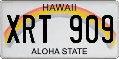 HI license plate XRT909