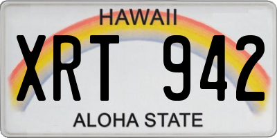 HI license plate XRT942