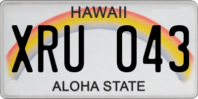 HI license plate XRU043