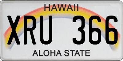 HI license plate XRU366