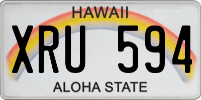 HI license plate XRU594