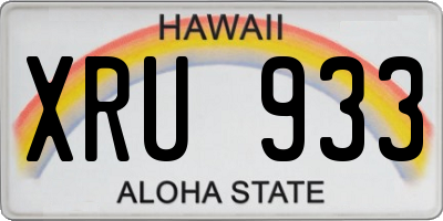 HI license plate XRU933