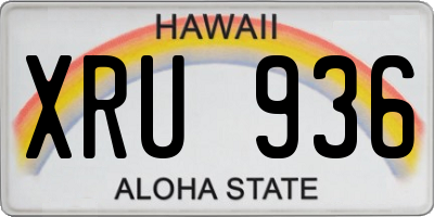 HI license plate XRU936