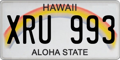 HI license plate XRU993