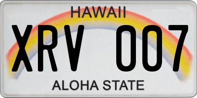 HI license plate XRV007
