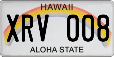 HI license plate XRV008