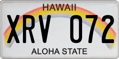 HI license plate XRV072