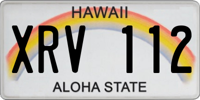 HI license plate XRV112