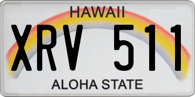HI license plate XRV511