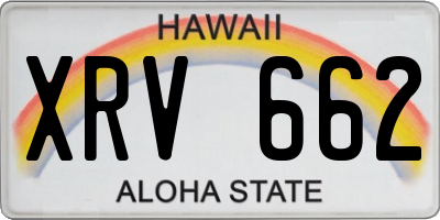 HI license plate XRV662