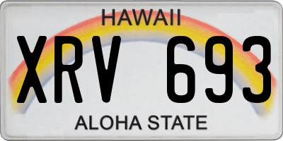 HI license plate XRV693