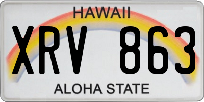 HI license plate XRV863