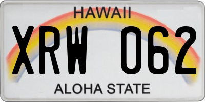 HI license plate XRW062