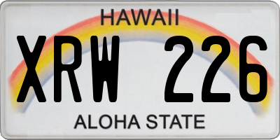 HI license plate XRW226