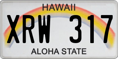 HI license plate XRW317