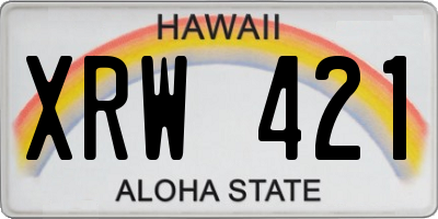 HI license plate XRW421