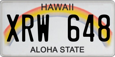 HI license plate XRW648